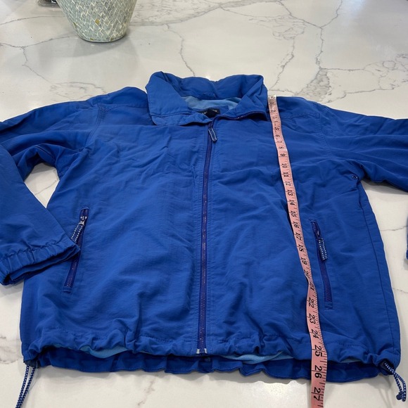 Lands' End Blue Hooded Lightweight Zip Up Jacket‎ Active Sporty Raincoat Medium - Picture 6 of 7